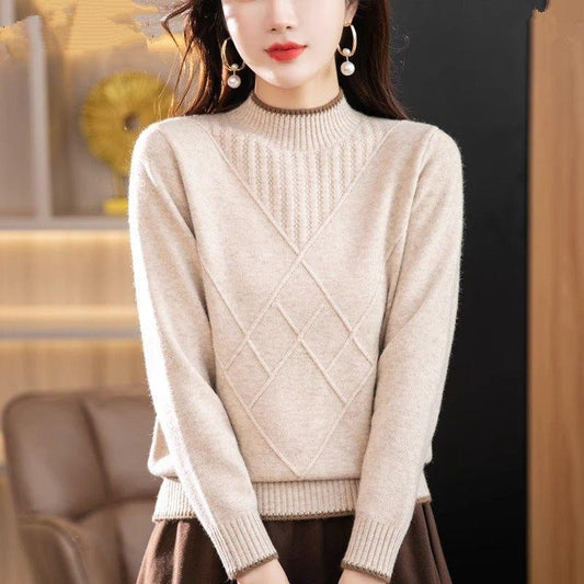 Women's Half Turtleneck Solid Color Sweater