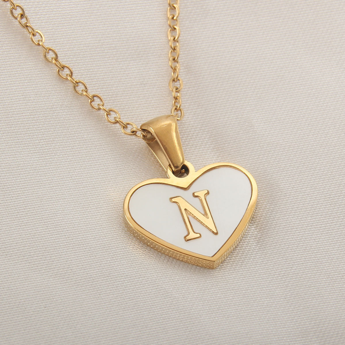 Heart-Shaped Letter Necklace
