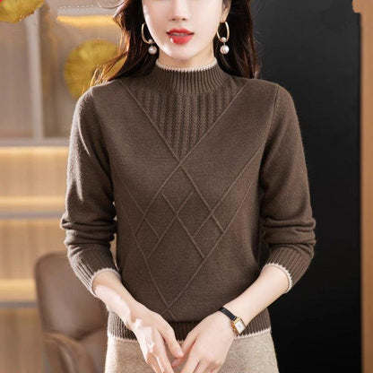 Women's Half Turtleneck Solid Color Sweater