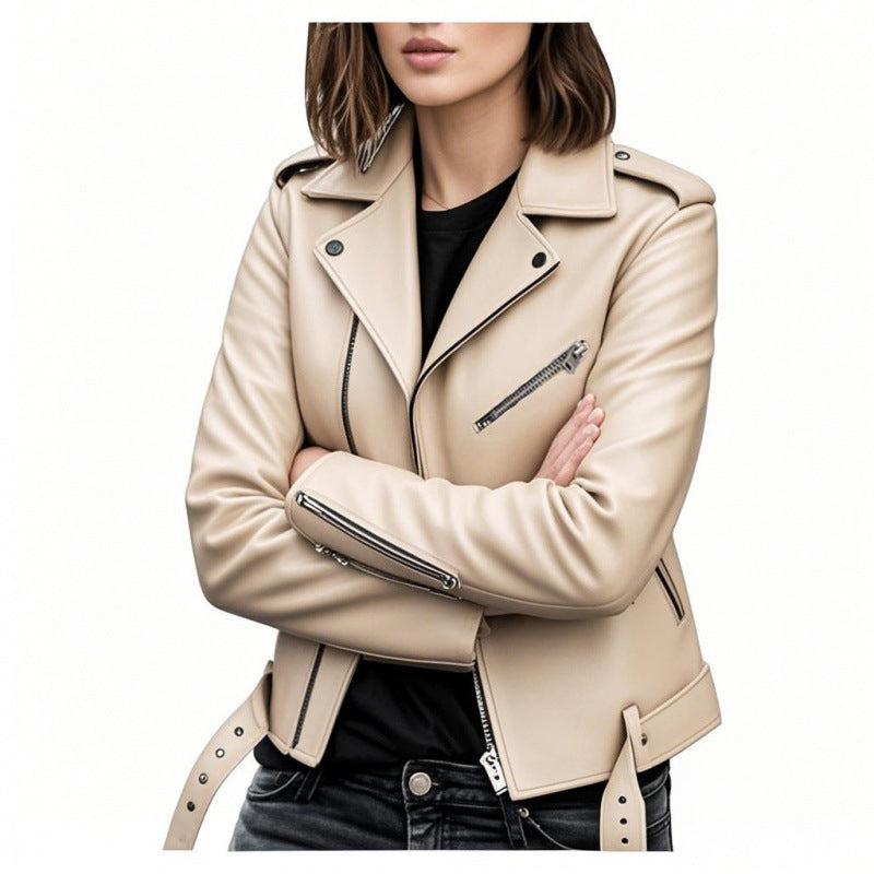 Women’s Short PU Leather Jacket