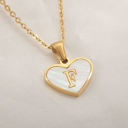 Heart-Shaped Letter Necklace