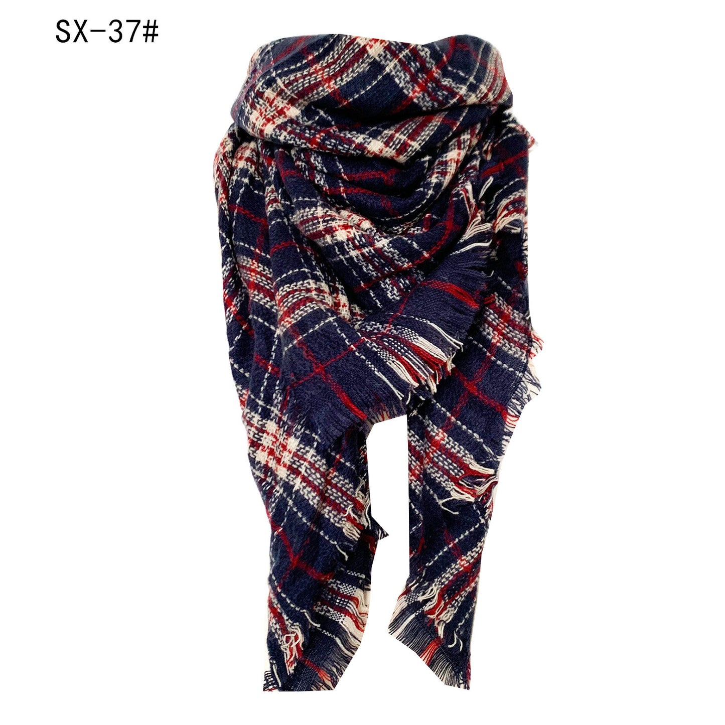 Cashmere-like Colorful Plaid Square Scarf