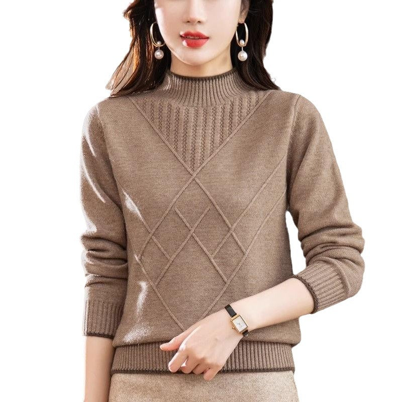 Women's Half Turtleneck Solid Color Sweater