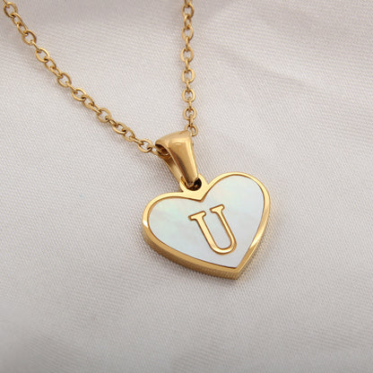 Heart-Shaped Letter Necklace