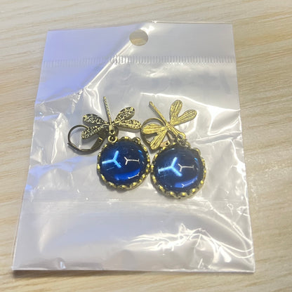 Boho Dragonfly Chakra Moonstone Drop Earrings