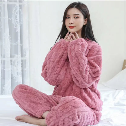 Loose Jacquard Warm Suit Warm Home Clothes