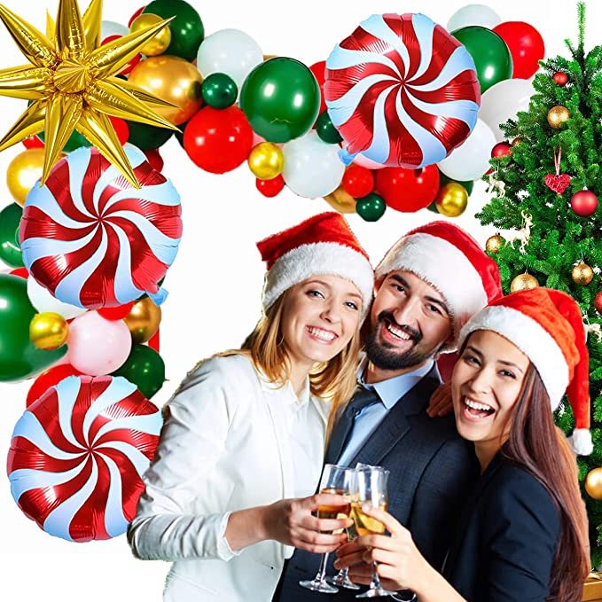 Christmas Party Scene Arrangement Themed Balloon Chain Set