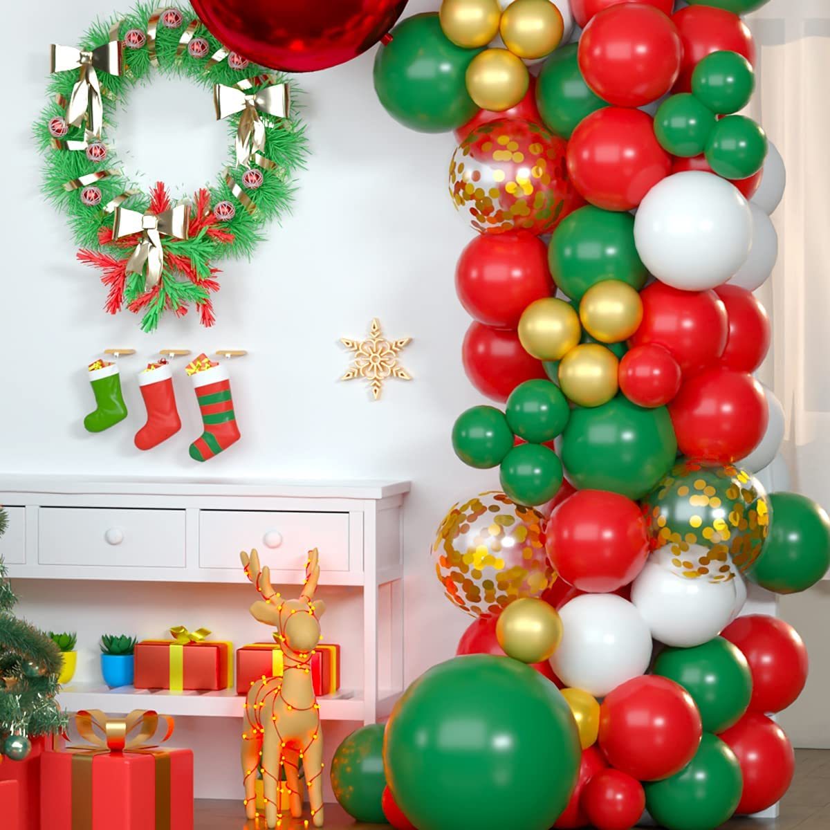 Christmas Party Scene Arrangement Themed Balloon Chain Set